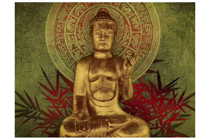 Fototapet Golden Buddha 350x270 - Artgeist sp. z o. o. - Inredning - Väggdekor - Tapet & tapettillbehör - Fototapet