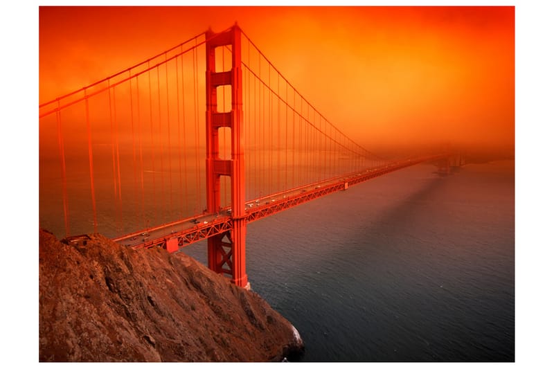 Fototapet Golden Gate Bridge 400x309 - Artgeist sp. z o. o. - Inredning - Väggdekor - Tapet & tapettillbehör - Fototapet