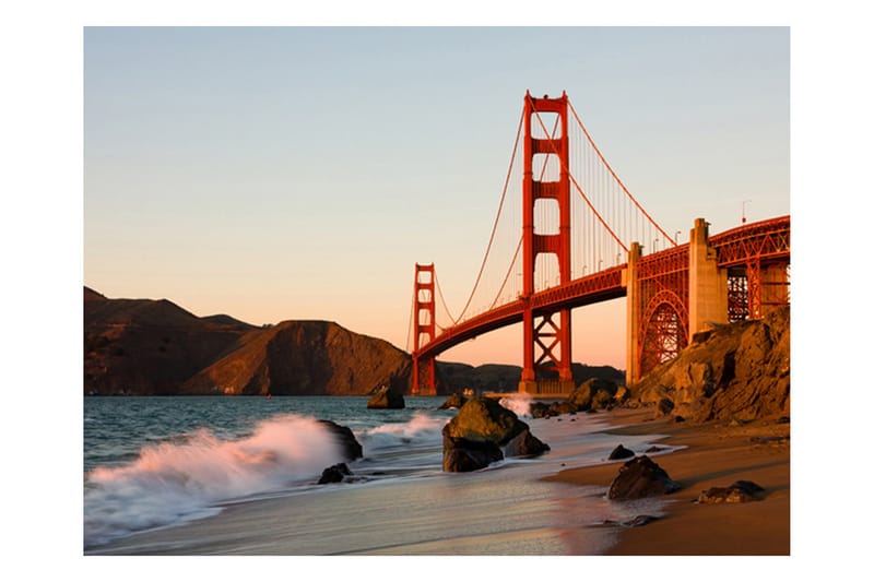 Fototapet Golden Gate Bridge Sunset San Francisco 200x154 - Artgeist sp. z o. o. - Inredning - Väggdekor - Tapet & tapettillbehör - Fototapet