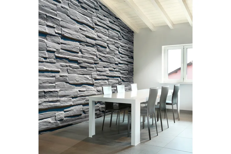 Fototapet Grå Stenmur 250x193 - Artgeist sp. z o. o. - Inredning - Väggdekor - Tapet & tapettillbehör - Fototapet