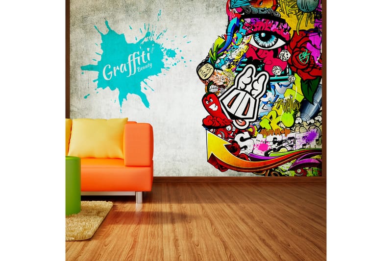 Fototapet Graffiti Beauty 350x245 - Artgeist sp. z o. o. - Inredning - Väggdekor - Tapet & tapettillbehör - Fototapet