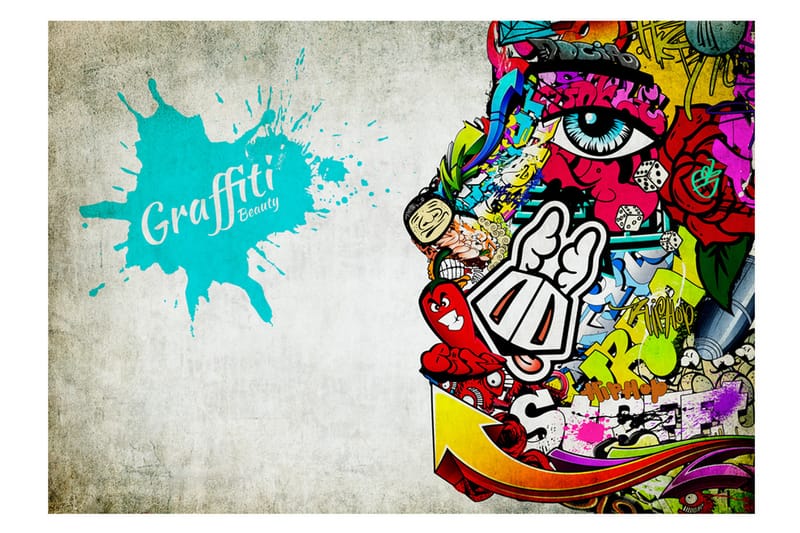 Fototapet Graffiti Beauty 350x245 - Artgeist sp. z o. o. - Inredning - Väggdekor - Tapet & tapettillbehör - Fototapet