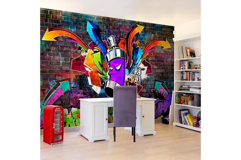 Fototapet Graffiti Colourful Attack 250x175 - Artgeist sp. z o. o. - Inredning - Väggdekor - Tapet & tapettillbehör - Fototapet