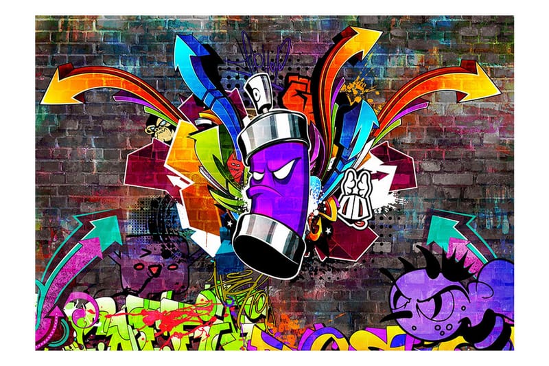 Fototapet Graffiti Colourful Attack 250x175 - Artgeist sp. z o. o. - Inredning - Väggdekor - Tapet & tapettillbehör - Fototapet