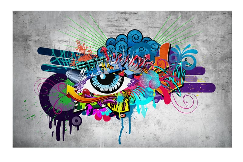Fototapet Graffiti Eye 400x280 - Artgeist sp. z o. o. - Inredning - Väggdekor - Tapet & tapettillbehör - Fototapet