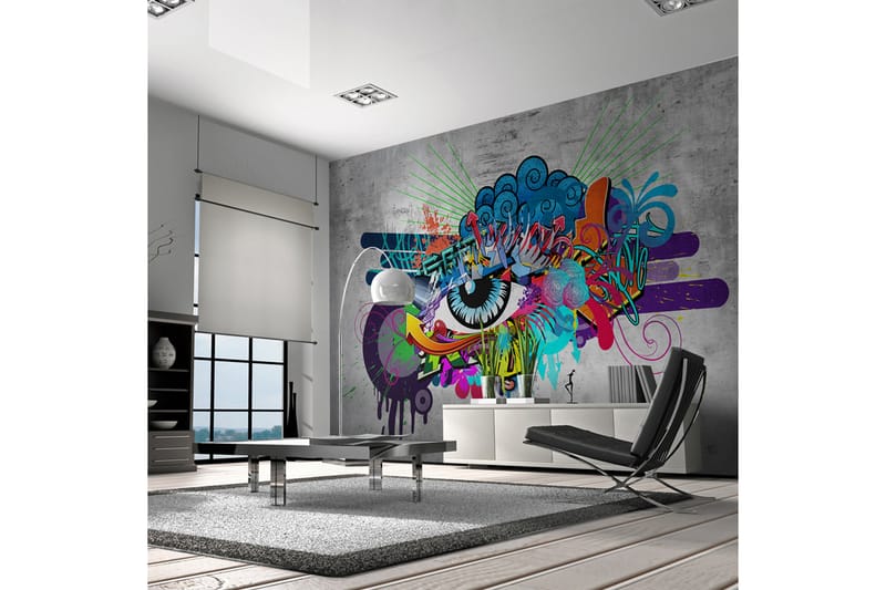 Fototapet Graffiti Eye 400x280 - Artgeist sp. z o. o. - Inredning - Väggdekor - Tapet & tapettillbehör - Fototapet