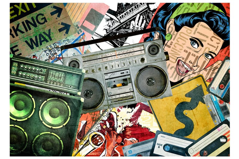 Fototapet Graffiti Girl 250x175 - Artgeist sp. z o. o. - Inredning - Väggdekor - Tapet & tapettillbehör - Fototapet