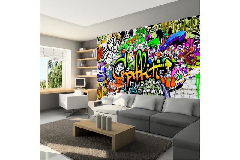 Fototapet Graffiti On The Wall 300x210 - Artgeist sp. z o. o. - Inredning - Väggdekor - Tapet & tapettillbehör - Fototapet