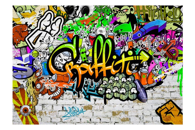 Fototapet Graffiti On The Wall 300x210 - Artgeist sp. z o. o. - Inredning - Väggdekor - Tapet & tapettillbehör - Fototapet