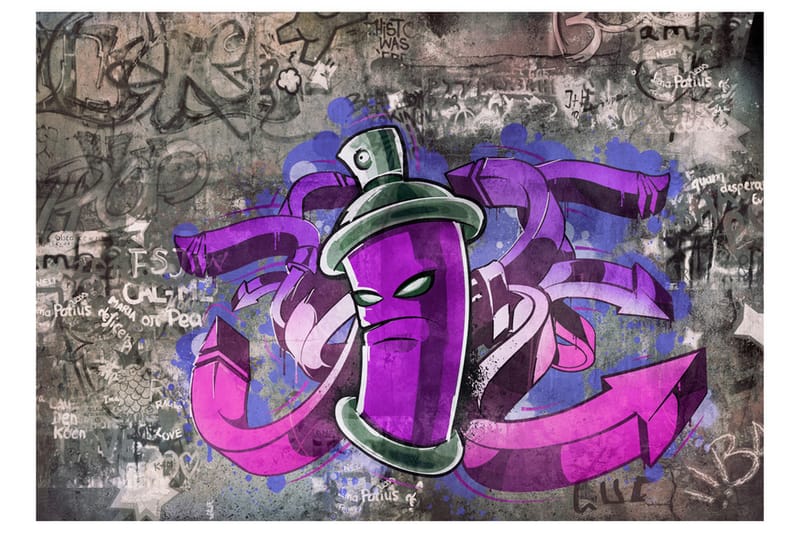 Fototapet Graffiti Spray Can 300x210 - Artgeist sp. z o. o. - Inredning - Väggdekor - Tapet & tapettillbehör - Fototapet