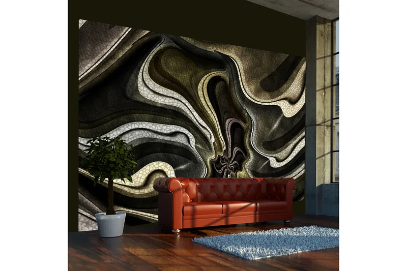 Fototapet Green And Brown Textured Fractal 200x154, Artgeist sp. z o. o.