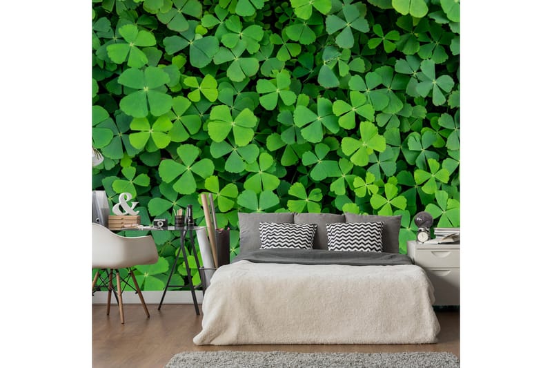 Fototapet Green Clover 250x175 - Artgeist sp. z o. o. - Inredning - Väggdekor - Tapet & tapettillbehör - Fototapet