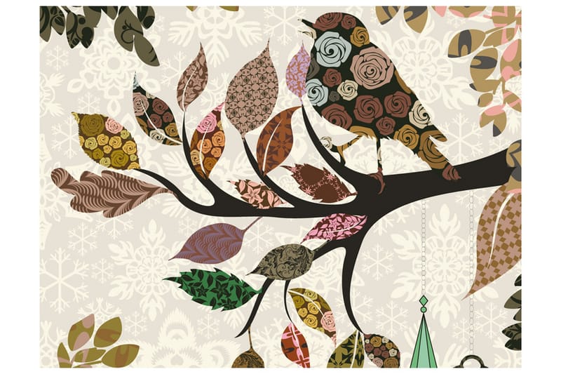 Fototapet Gren Med Fågel Lapptäcke 200x154, Artgeist sp. z o. o.