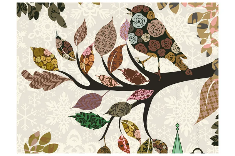 Fototapet Gren Med Fågel Lapptäcke 300x231, Artgeist sp. z o. o.