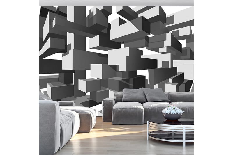Fototapet Grey Notes 300x210 - Artgeist sp. z o. o. - Inredning - Väggdekor - Tapet & tapettillbehör - Fototapet