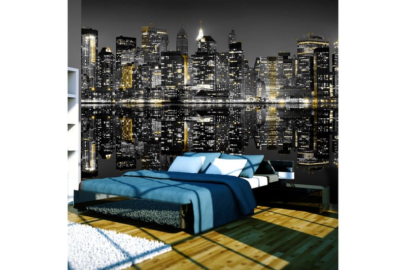 Fototapet Guld Och Silver NYC 350x270, Artgeist sp. z o. o.