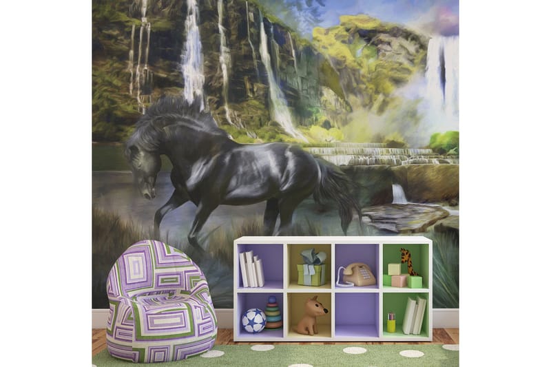 Fototapet Häst Himmelsblå Vattenfall 200x154, Artgeist sp. z o. o.