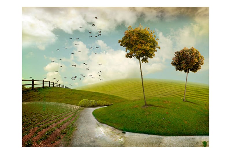 Fototapet Höst Landskap 200x154 - Artgeist sp. z o. o. - Inredning - Väggdekor - Tapet & tapettillbehör - Fototapet