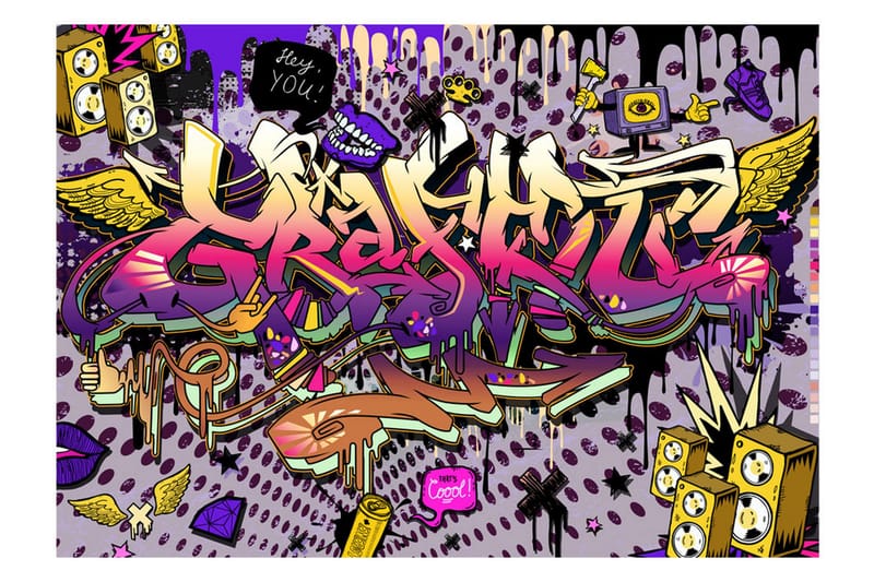 Fototapet Hey You! 300x210 - Artgeist sp. z o. o. - Inredning - Väggdekor - Tapet & tapettillbehör - Fototapet