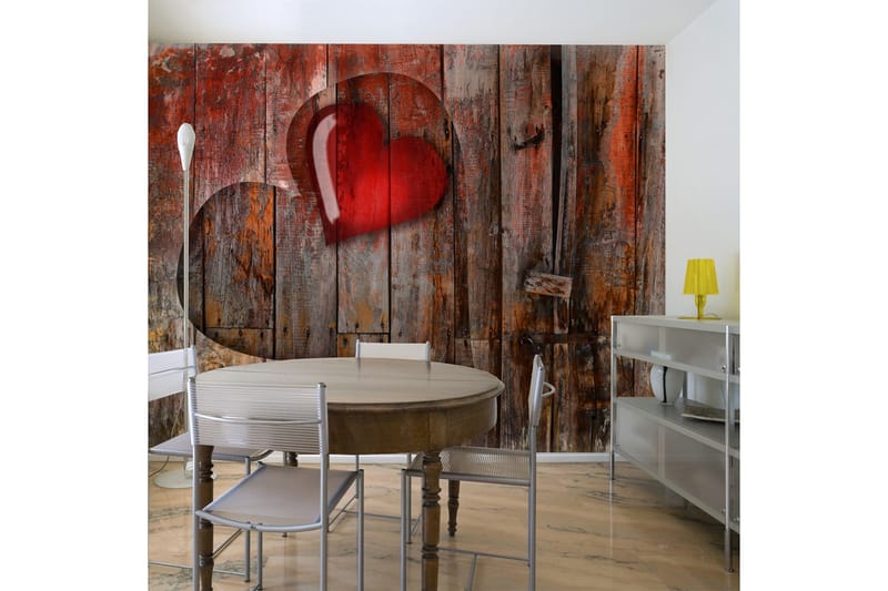 Fototapet Hjärta På Trä Bakgrund 250x193, Artgeist sp. z o. o.