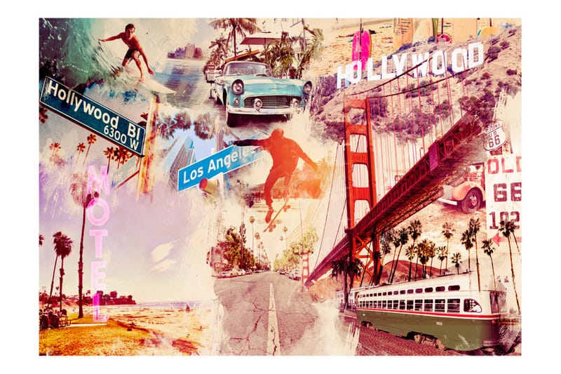 Fototapet Hollywood Miami Los Angeles 150x105 - Artgeist sp. z o. o. - Inredning - Väggdekor - Tapet & tapettillbehör - Fototapet