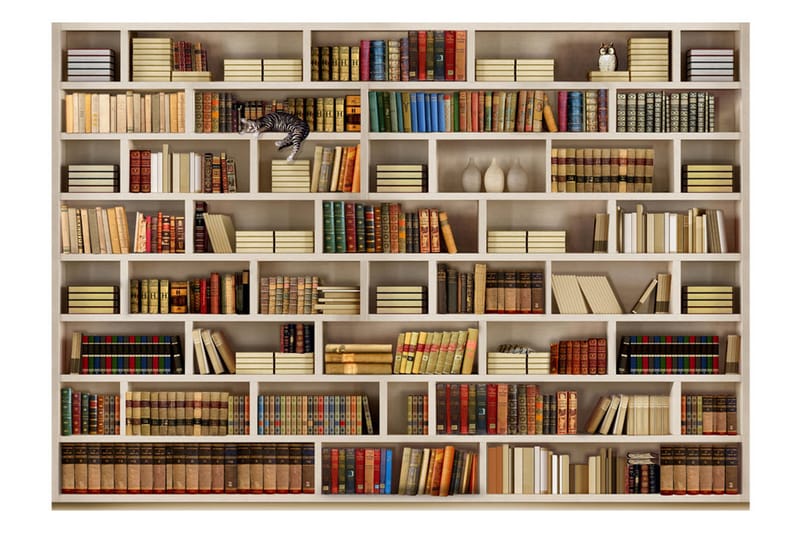 Fototapet Home Library 350x245 - Artgeist sp. z o. o. - Inredning - Väggdekor - Tapet & tapettillbehör - Fototapet