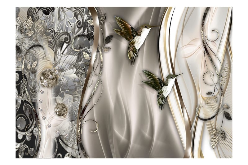 Fototapet Hummingbirds On The Wave Brown 400x280, Artgeist sp. z o. o.