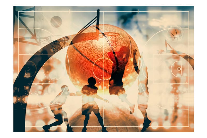 Fototapet I Love Basketball! 250x175 - Artgeist sp. z o. o. - Inredning - Väggdekor - Tapet & tapettillbehör - Fototapet