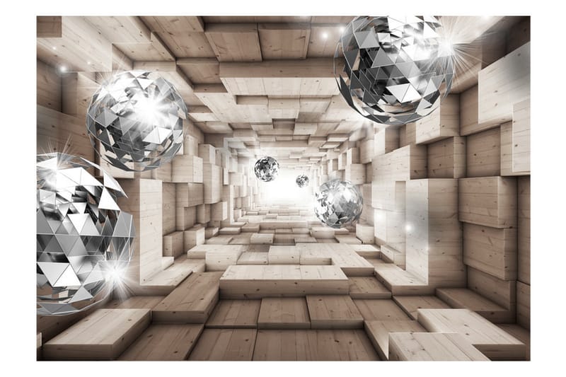 Fototapet In A Wooden Tunnel 200x140 - Artgeist sp. z o. o. - Inredning - Väggdekor - Tapet & tapettillbehör - Fototapet