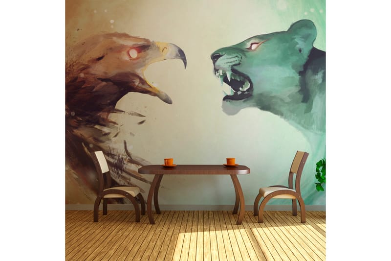 Fototapet Interspecies Clash 350x270 - Artgeist sp. z o. o. - Inredning - Väggdekor - Tapet & tapettillbehör - Fototapet