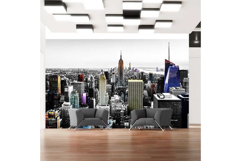 Fototapet Iridescent Skyscrapers 150x105 - Artgeist sp. z o. o. - Inredning - Väggdekor - Tapet & tapettillbehör - Fototapet