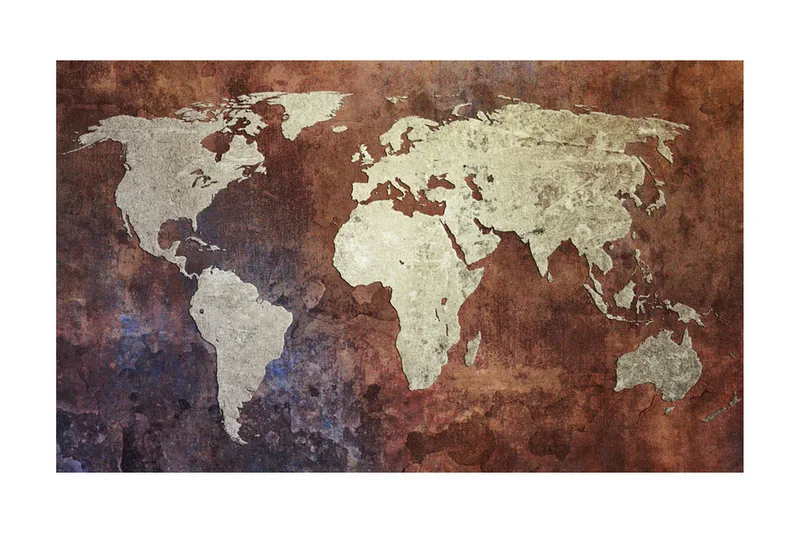 Fototapet Järn Kontinenter 450x270 - Artgeist sp. z o. o. - Inredning - Väggdekor - Tapet & tapettillbehör - Fototapet