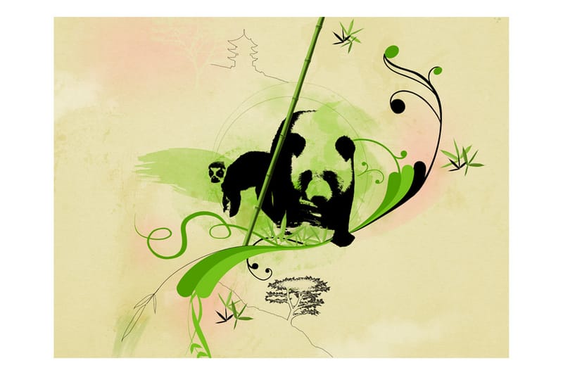 Fototapet Jättepanda I Bambuskogen 400x309 - Artgeist sp. z o. o. - Inredning - Väggdekor - Tapet & tapettillbehör - Fototapet