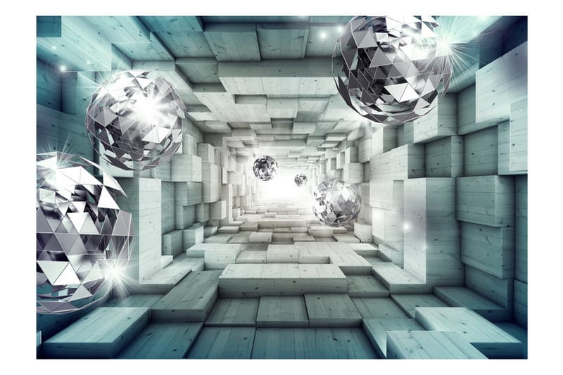 Fototapet Journey Through The Blue Tunnel 200x140 - Artgeist sp. z o. o. - Inredning - Väggdekor - Tapet & tapettillbehör - Fototapet