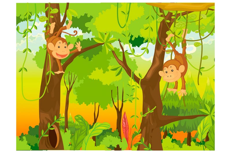 Fototapet Jungle Monkeys 250x193, Artgeist sp. z o. o.