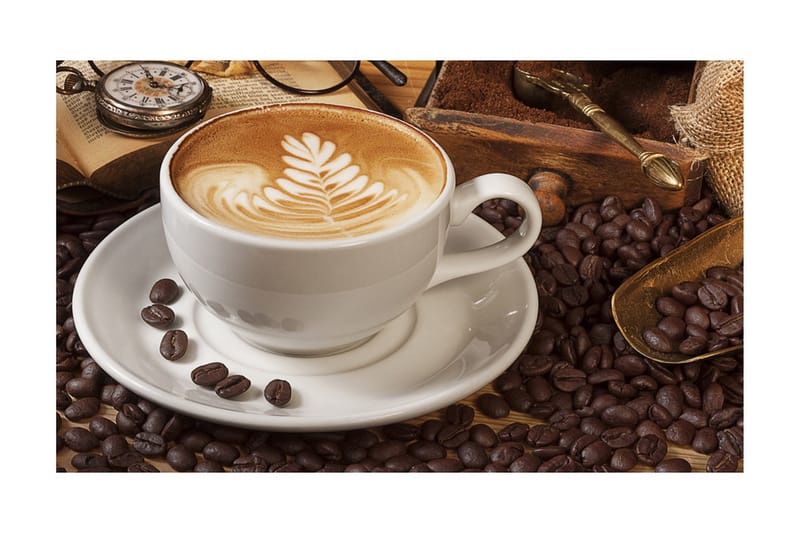 Fototapet Kanske Kaffe? 450x270 - Artgeist sp. z o. o. - Inredning - Väggdekor - Tapet & tapettillbehör - Fototapet