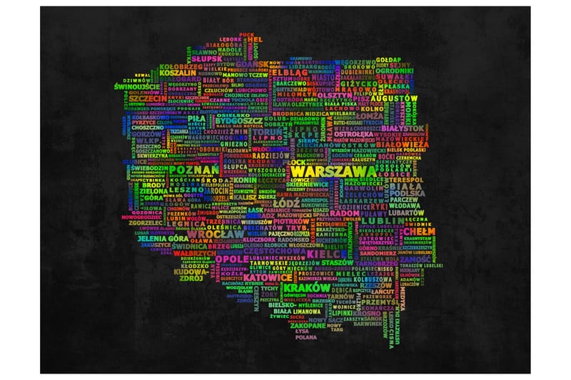 Fototapet Karta Över Polen 200x154 - Artgeist sp. z o. o. - Inredning - Väggdekor - Tapet & tapettillbehör - Fototapet