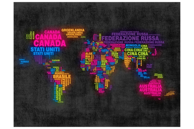 Fototapet Karta Italiensk Färger 250x193, Artgeist sp. z o. o.