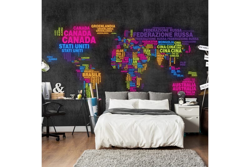 Fototapet Karta Italiensk Färger 350x270 - Artgeist sp. z o. o. - Inredning - Väggdekor - Tapet & tapettillbehör - Fototapet