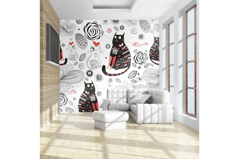 Fototapet Katter Kärlek 200x154 - Artgeist sp. z o. o. - Inredning - Väggdekor - Tapet & tapettillbehör - Fototapet