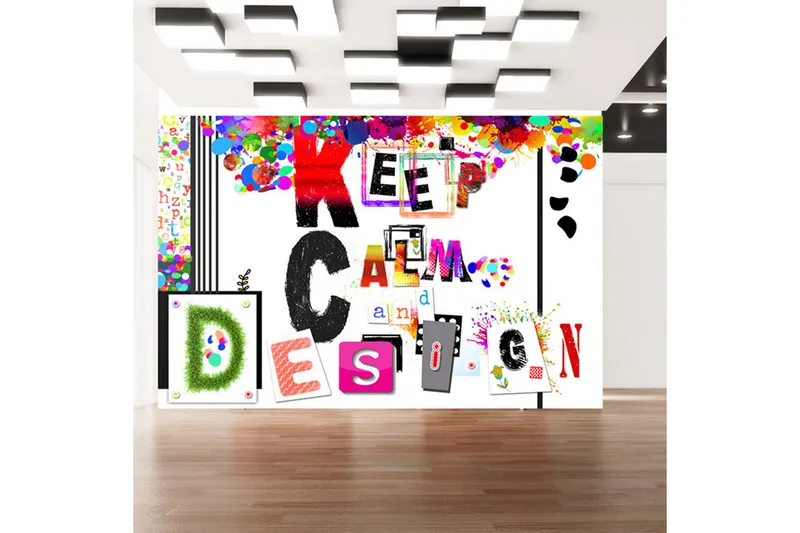 Fototapet Keep Calm And Design 250x175 - Artgeist sp. z o. o. - Inredning - Väggdekor - Tapet & tapettillbehör - Fototapet