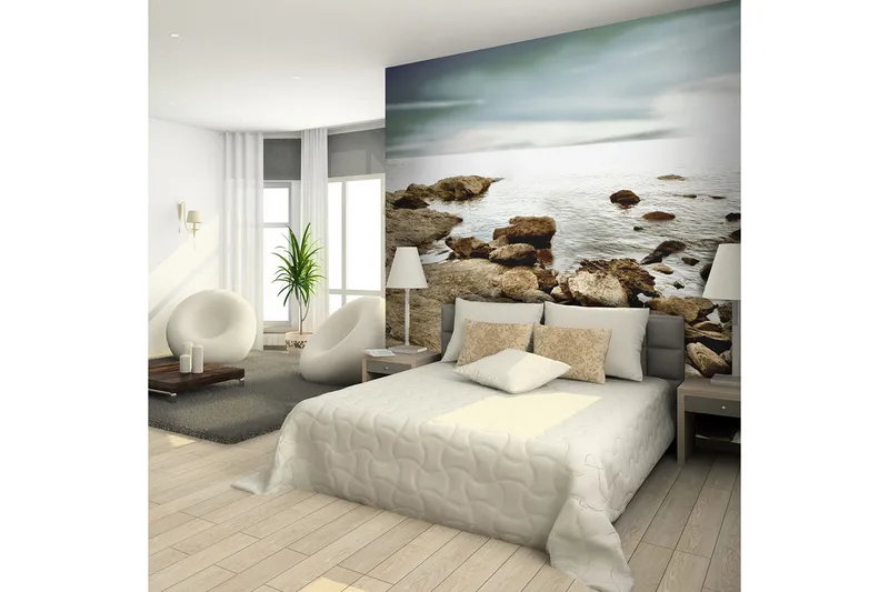 Fototapet Klippstrand 250x193 - Artgeist sp. z o. o. - Inredning - Väggdekor - Tapet & tapettillbehör - Fototapet