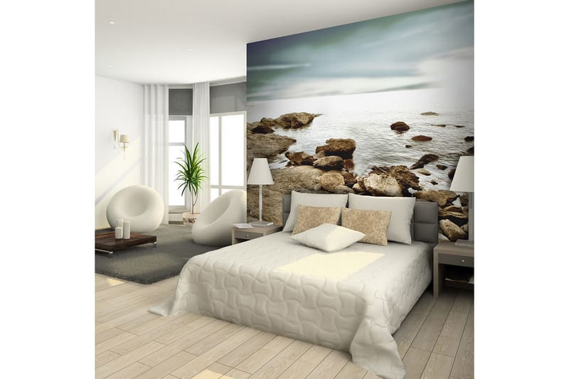 Fototapet Klippstrand 350x270 - Artgeist sp. z o. o. - Inredning - Väggdekor - Tapet & tapettillbehör - Fototapet