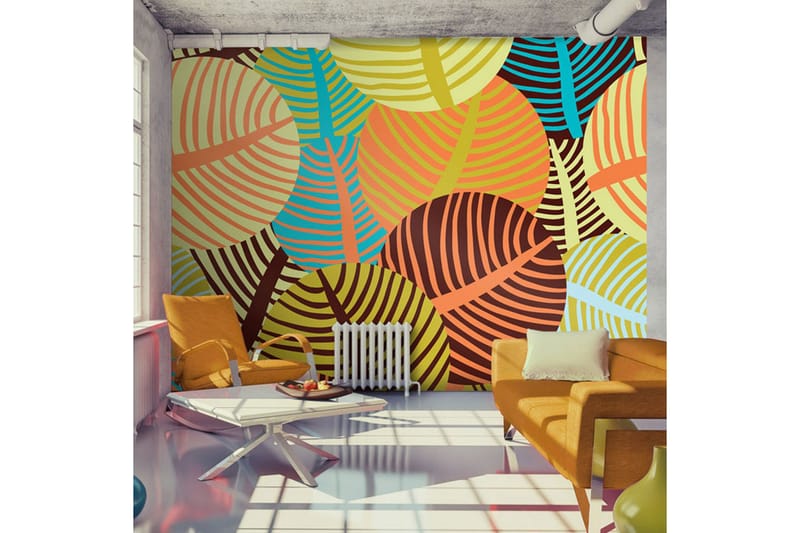 Fototapet Kollage Löv 200x154 - Artgeist sp. z o. o. - Inredning - Väggdekor - Tapet & tapettillbehör - Fototapet