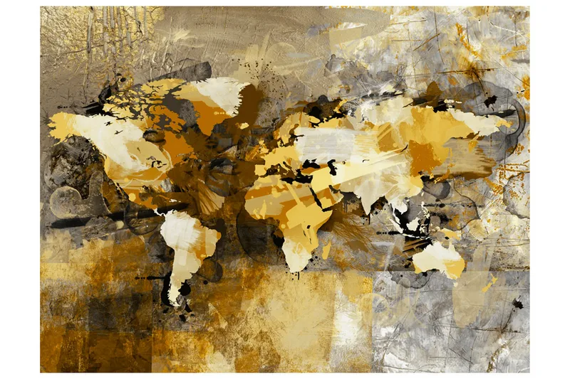 Fototapet Konstnärlig Karta Över Världen 200x154 - Artgeist sp. z o. o. - Inredning - Väggdekor - Tapet & tapettillbehör - Fototapet