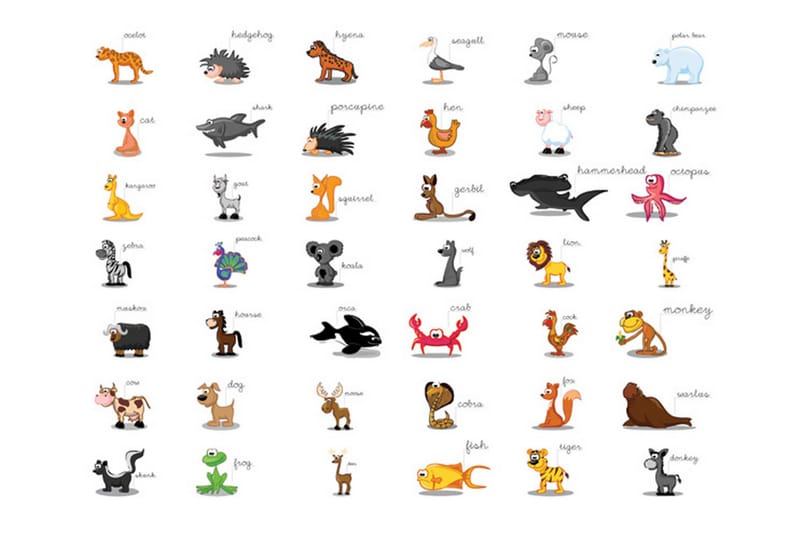 Fototapet Learning By Playing Animals 300x231 - Artgeist sp. z o. o. - Inredning - Väggdekor - Tapet & tapettillbehör - Fototapet