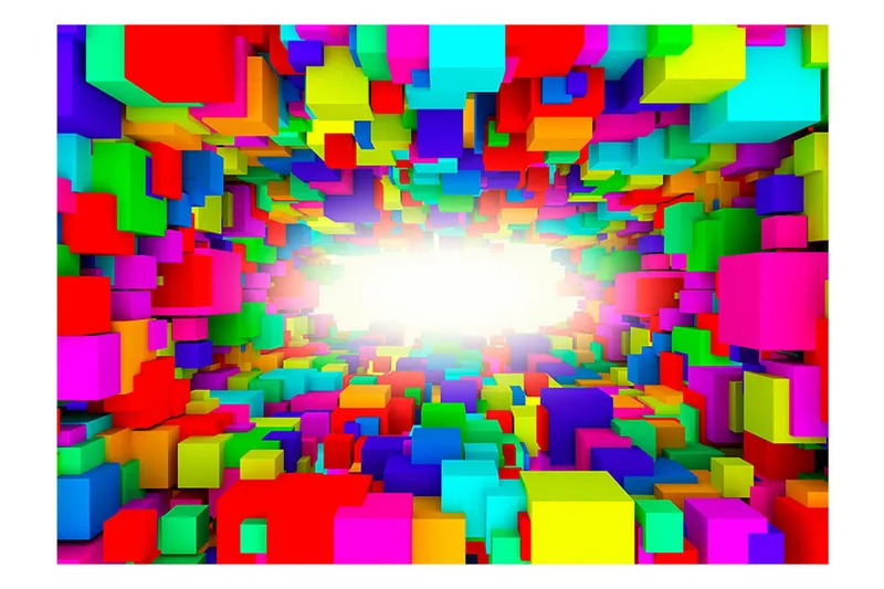 Fototapet Light In Color Geometry 150x105 - Artgeist sp. z o. o. - Inredning - Väggdekor - Tapet & tapettillbehör - Fototapet