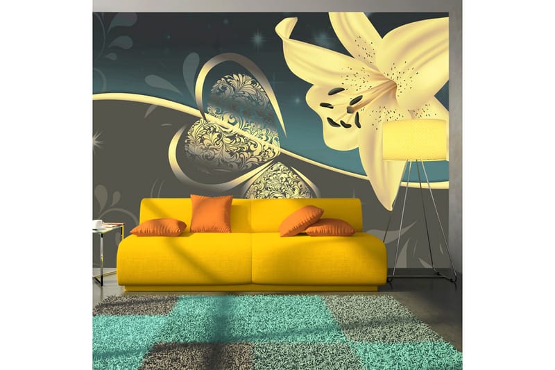 Fototapet Lily In Shades Of Gray 200x140, Artgeist sp. z o. o.