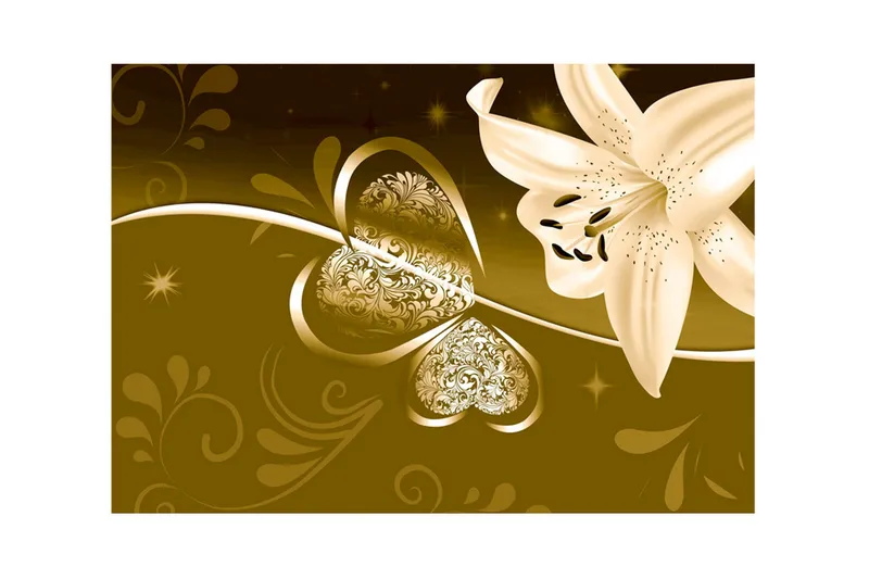 Fototapet Lily In Shades Of Green 100x70 - Artgeist sp. z o. o. - Inredning - Väggdekor - Tapet & tapettillbehör - Fototapet