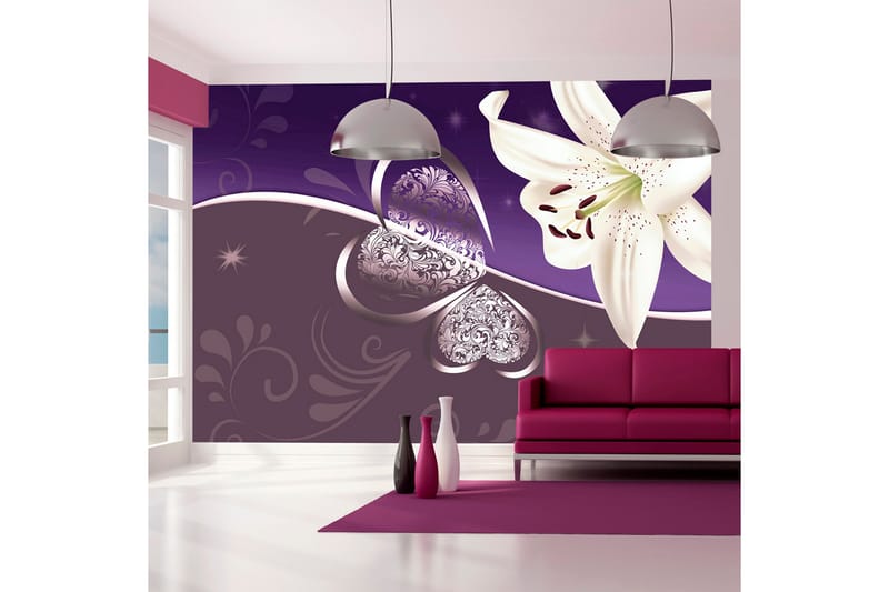 Fototapet Lily In Shades Of Violet 300x210 - Artgeist sp. z o. o. - Inredning - Väggdekor - Tapet & tapettillbehör - Fototapet